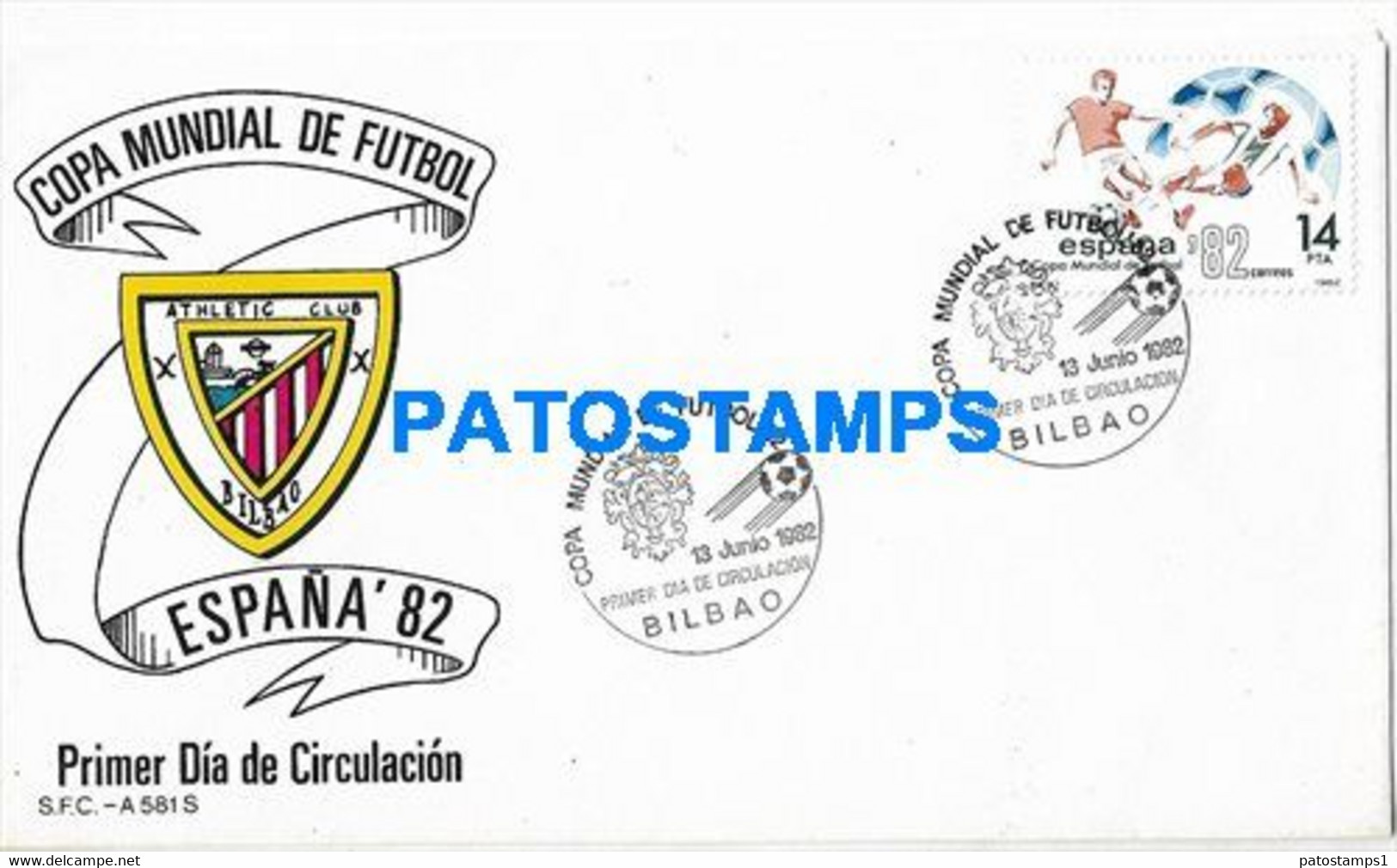 171177 SPAIN ESPAÑA COVER WORLD CUP SOCCER FUTBOL HERALDRY ATHLETIC CLUB BILBAO 1982 NO POSTCARD - Otros & Sin Clasificación