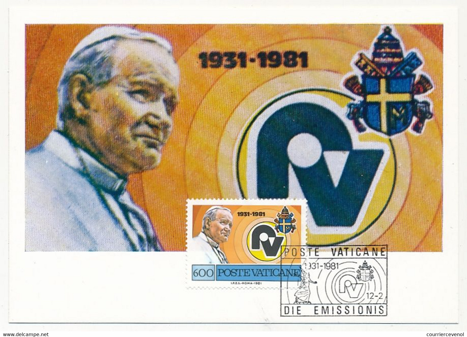 VATICAN - 4 Cartes Maximum - 50eme Anniversaire De Radio Vatican - 12/2/1981 - - Cartes-Maximum (CM)