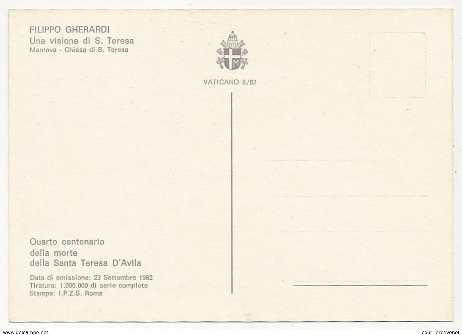 VATICAN - Carte Maximum - 4eme Centenaire Mort De Ste Thérèse D'Avila - 22/1/1982 - Maximumkarten (MC)