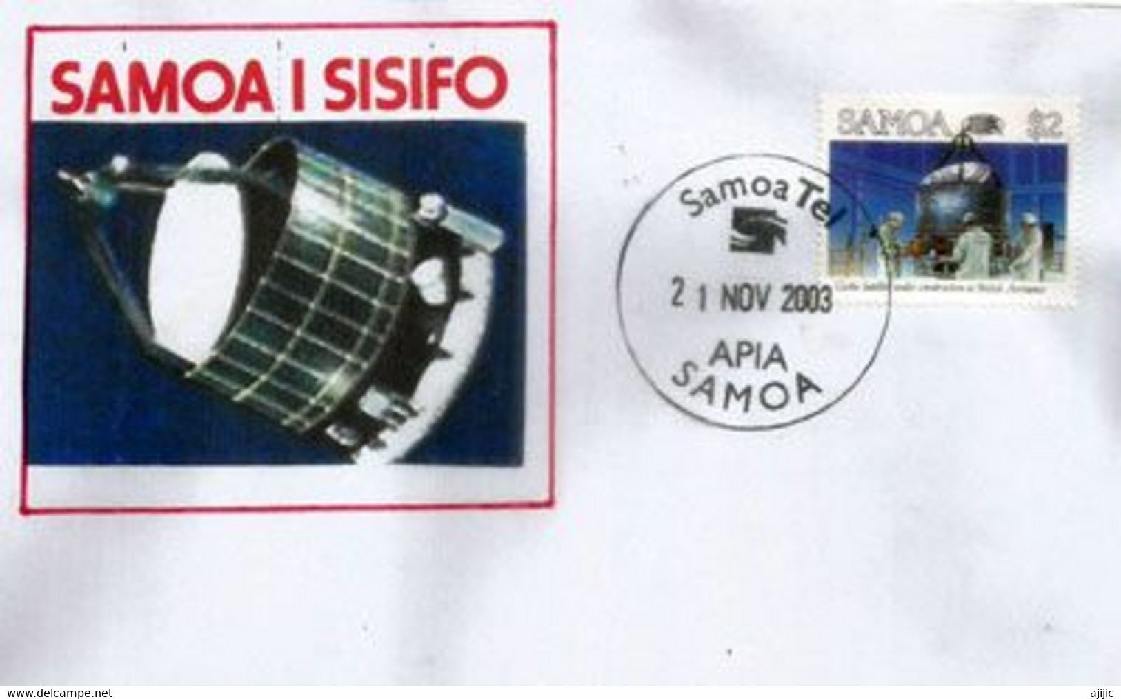 Giotto Satellite ( European Space Agency),  Timbre $ 2,00 On Letter From Samoa & Sisifo Islands (Apia-Samoa) - Oceania