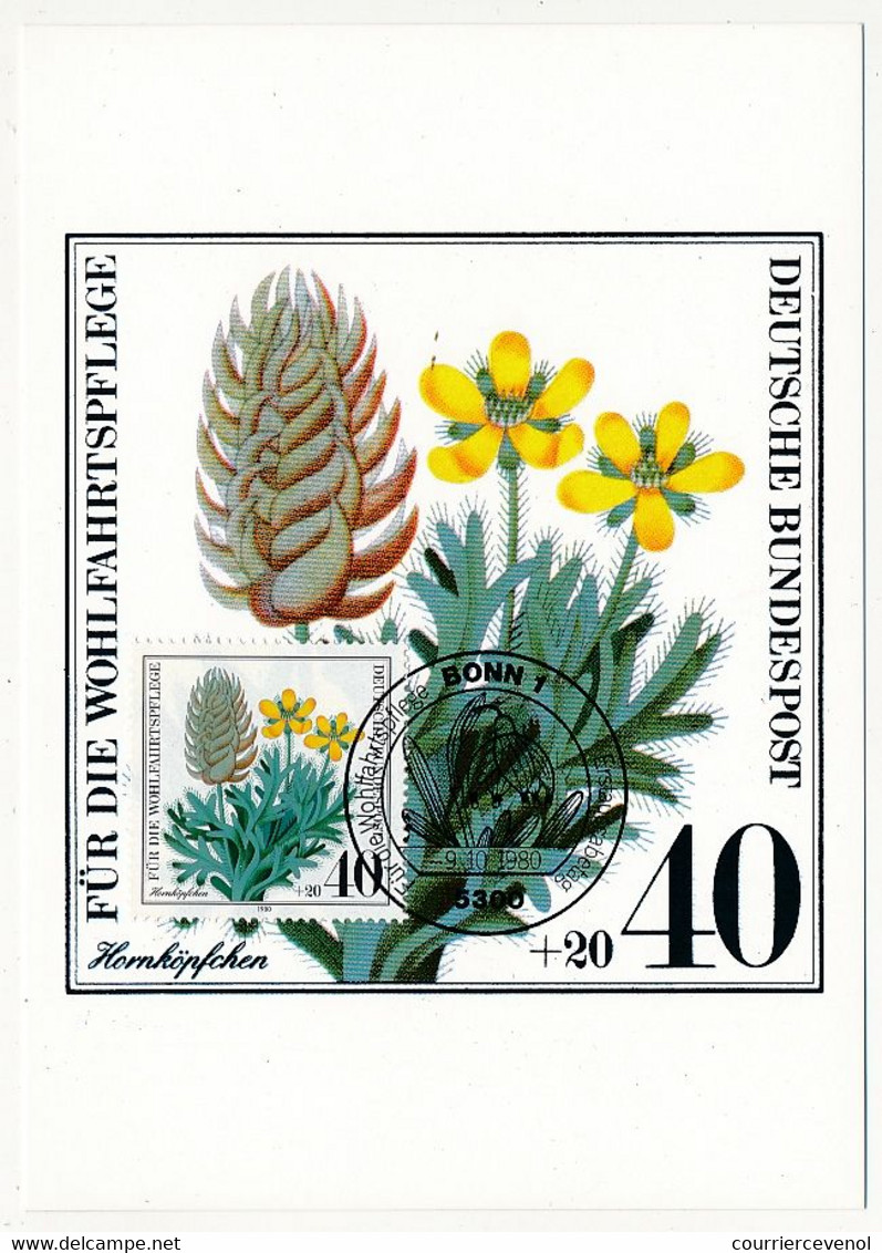 ALLEMAGNE - 4 Cartes Maximum - Fleurs - 9/10/1980 - Autres & Non Classés