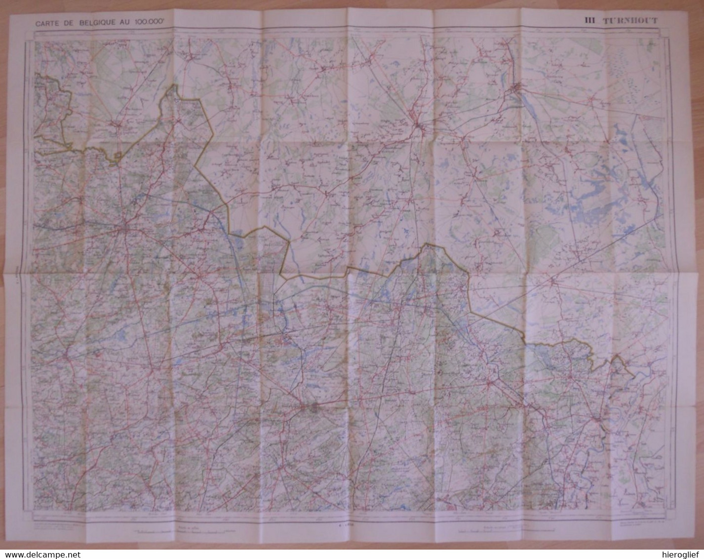 Carte De BELGIQUE Nr 8 TURNHOUT Institut Cartographique Militaire Impression Litho 1933 Mol Maaseik Hechtel Herentals - Topographische Karten