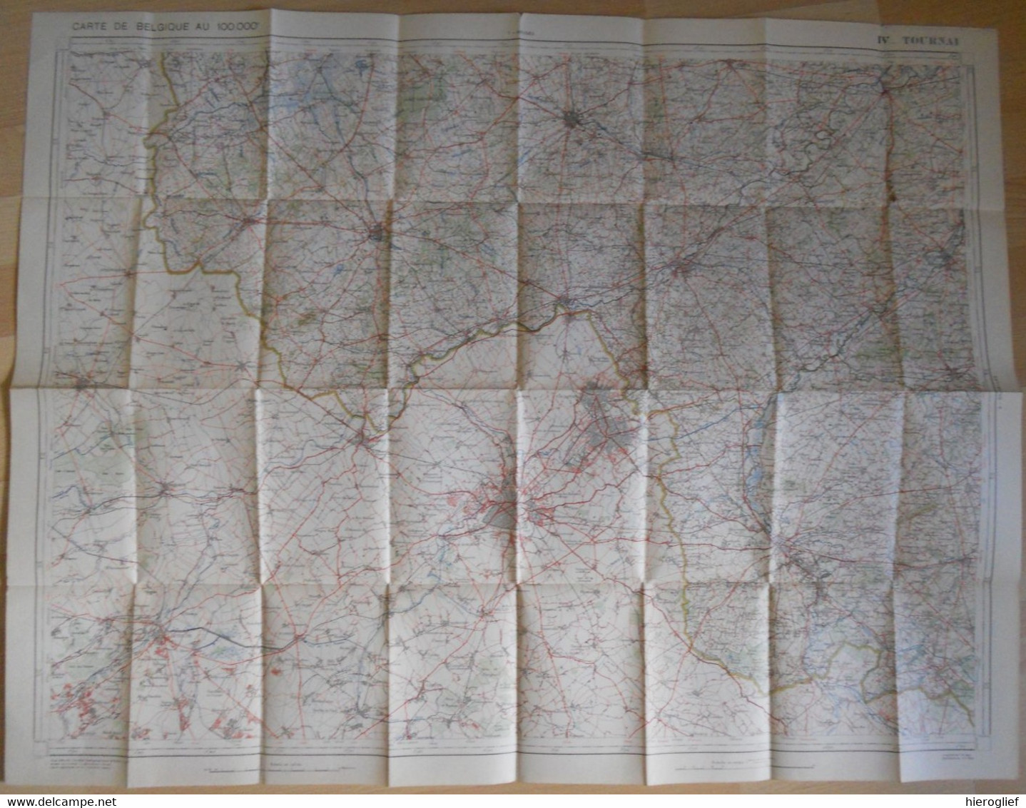 Carte De BELGIQUE Nr 4 TOURNAI Institut Cartographique Militaire Impression Litho 1933 Roeselare Kortrijk Lille Ieper - Topographische Kaarten