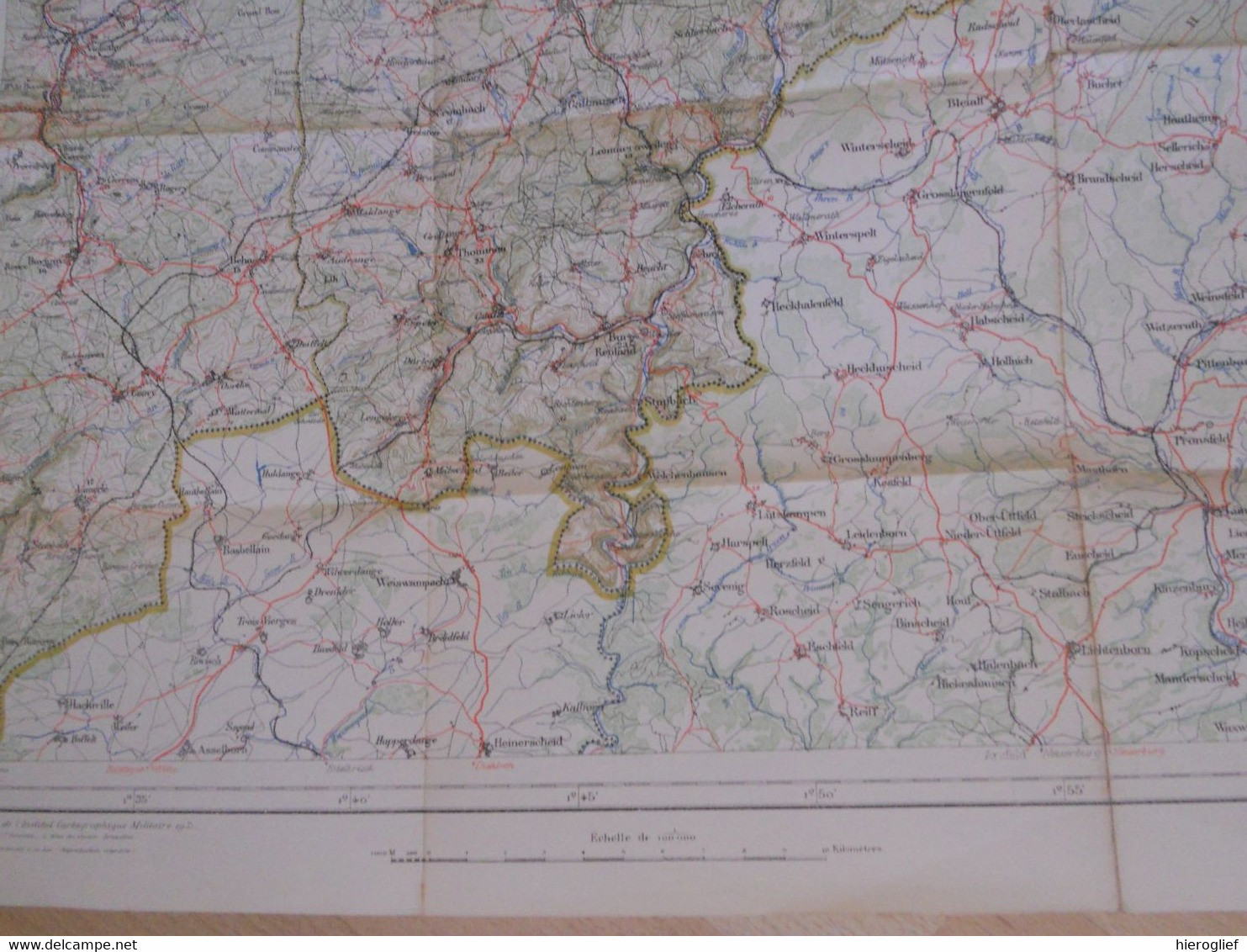 Carte De BELGIQUE Nr 10 MALMEDY Institut Cartographique Militaire Impression Litho 1933 Eupen Saint-vith Aken Prüm - Topographical Maps