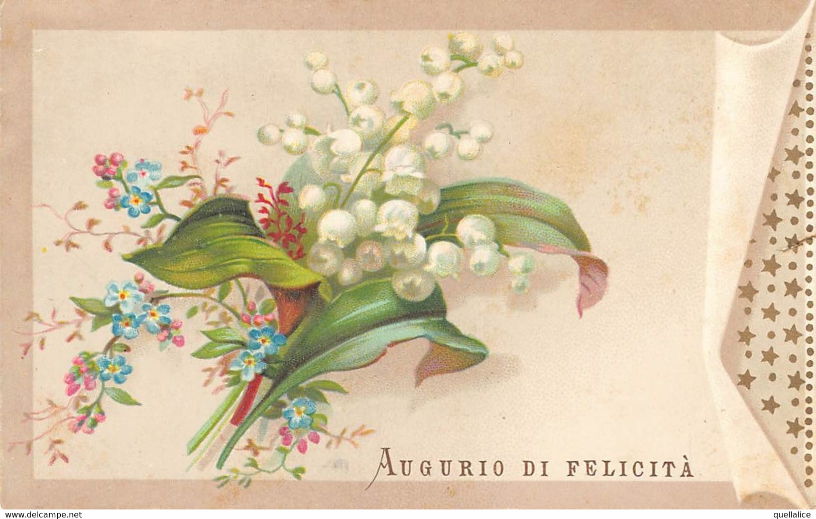 03075 "AUGURI E FELICITA' - MUGHETTI" BIGLIETTO AUGURALE 1886 - Autres & Non Classés