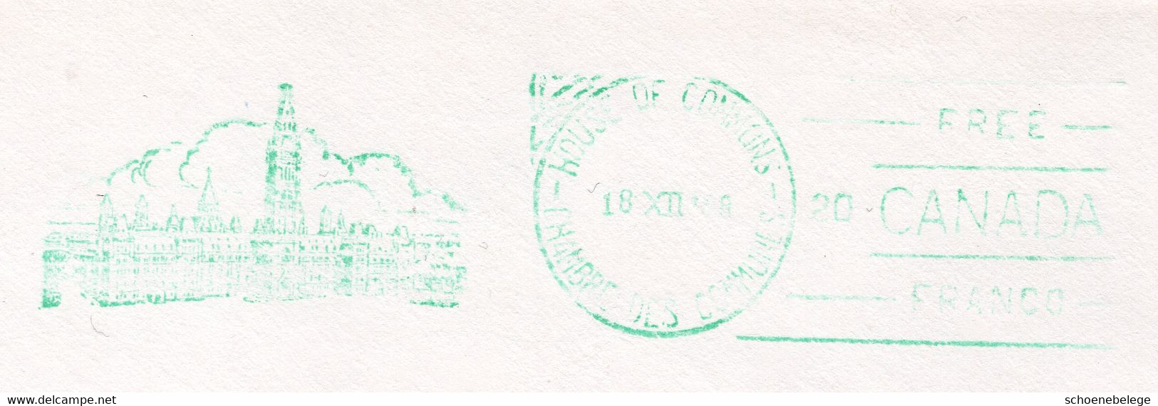 A7147) Canada Kanada Brief Vom Canadischen Unterhaus Mit Seltenem Grünem AFS - Storia Postale