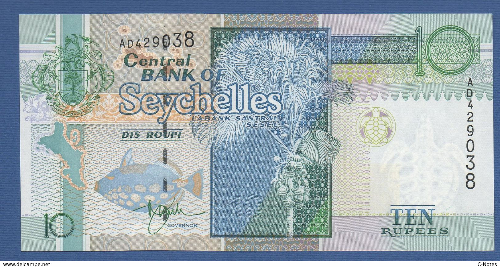 SEYCHELLES - P.36a – 10 RUPEES ND (1998) UNC Serie AD 429038 - Seychelles