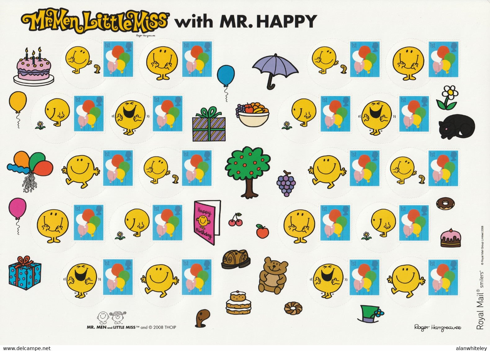 GREAT BRITAIN 2008 Mr Happy / Balloons: Smilers Sheet Of 20 Stamps UM/MNH - Smilers Sheets