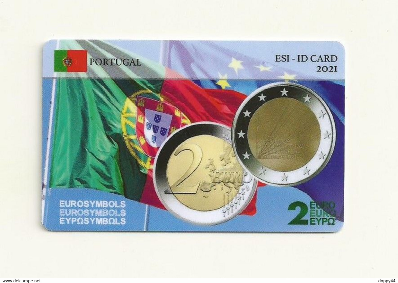 CARTE DE COLLECTION SANS PIECE PORTUGAL 2021 EUROSYMBOLS INSTITUTE ESI ID CARD. - Portugal