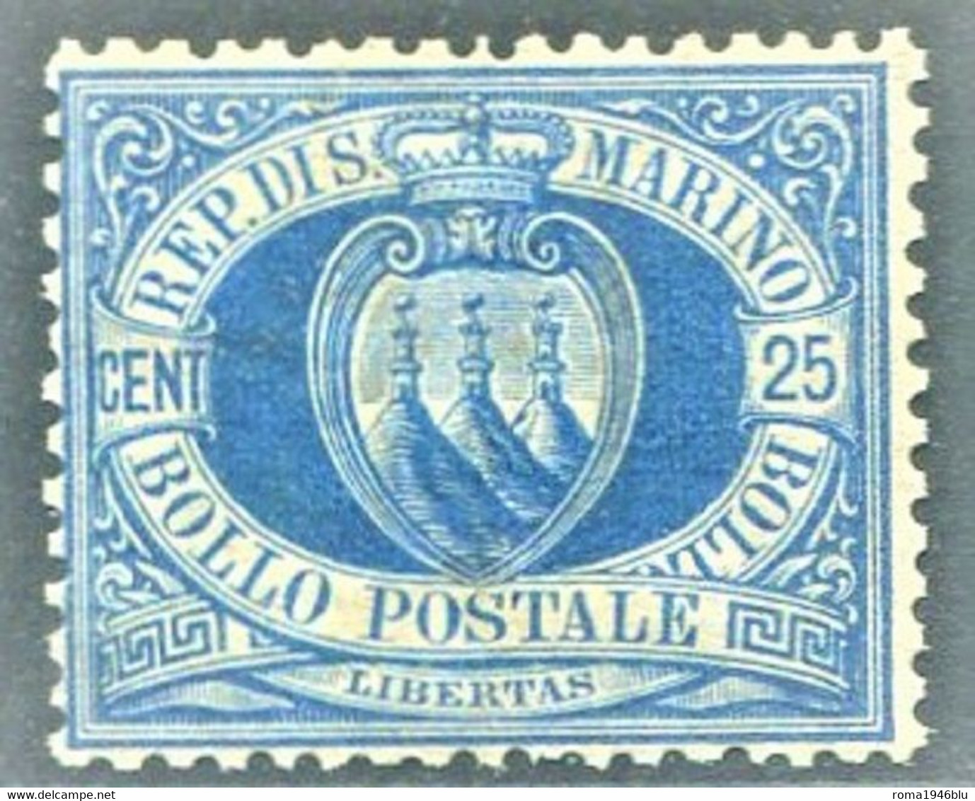 SAN MARINO 1894 CIFRA 25 C. ** MNH CENTRATA - Nuovi