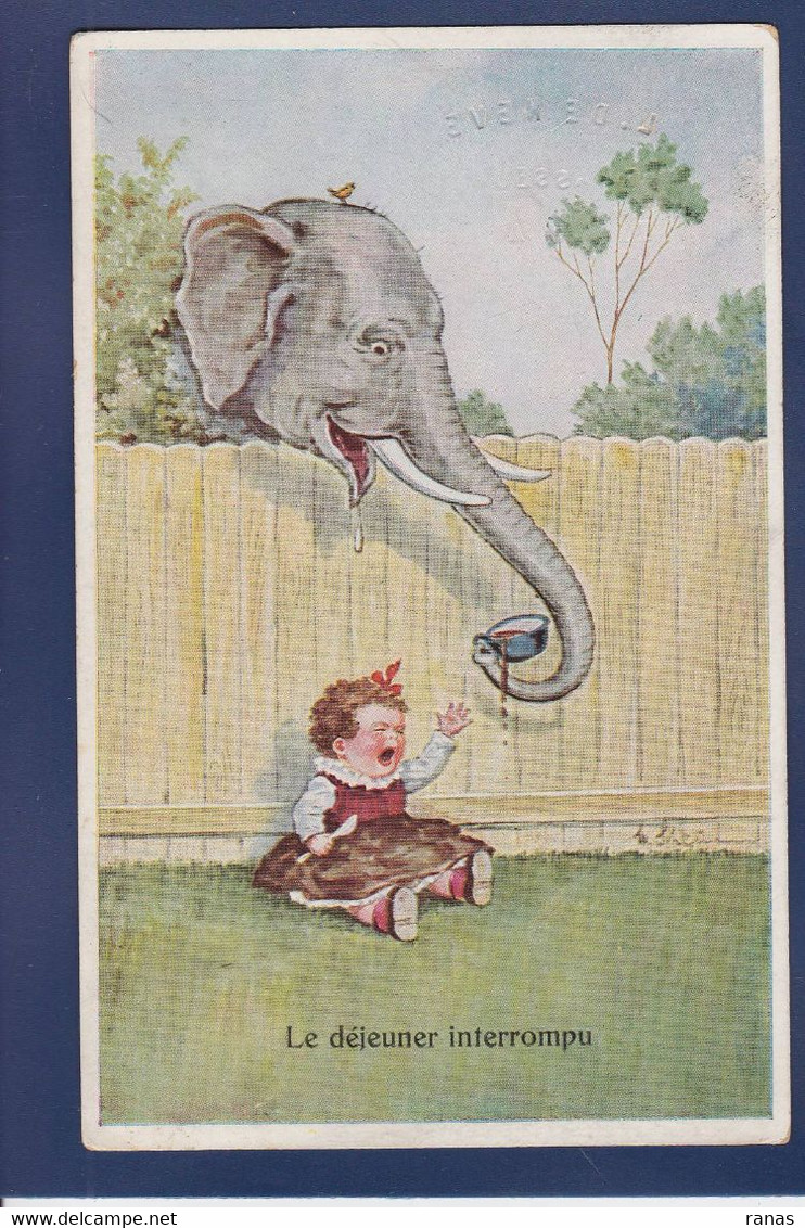 CPA éléphant Illustrateur Circulé Humour - Olifanten