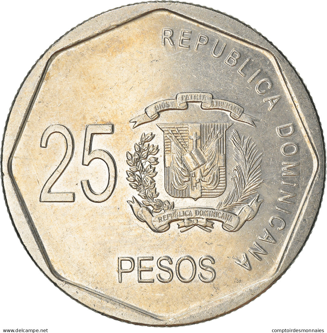 Monnaie, Dominican Republic, 25 Pesos, 2008, TTB+, Copper-nickel, KM:107 - Dominikanische Rep.