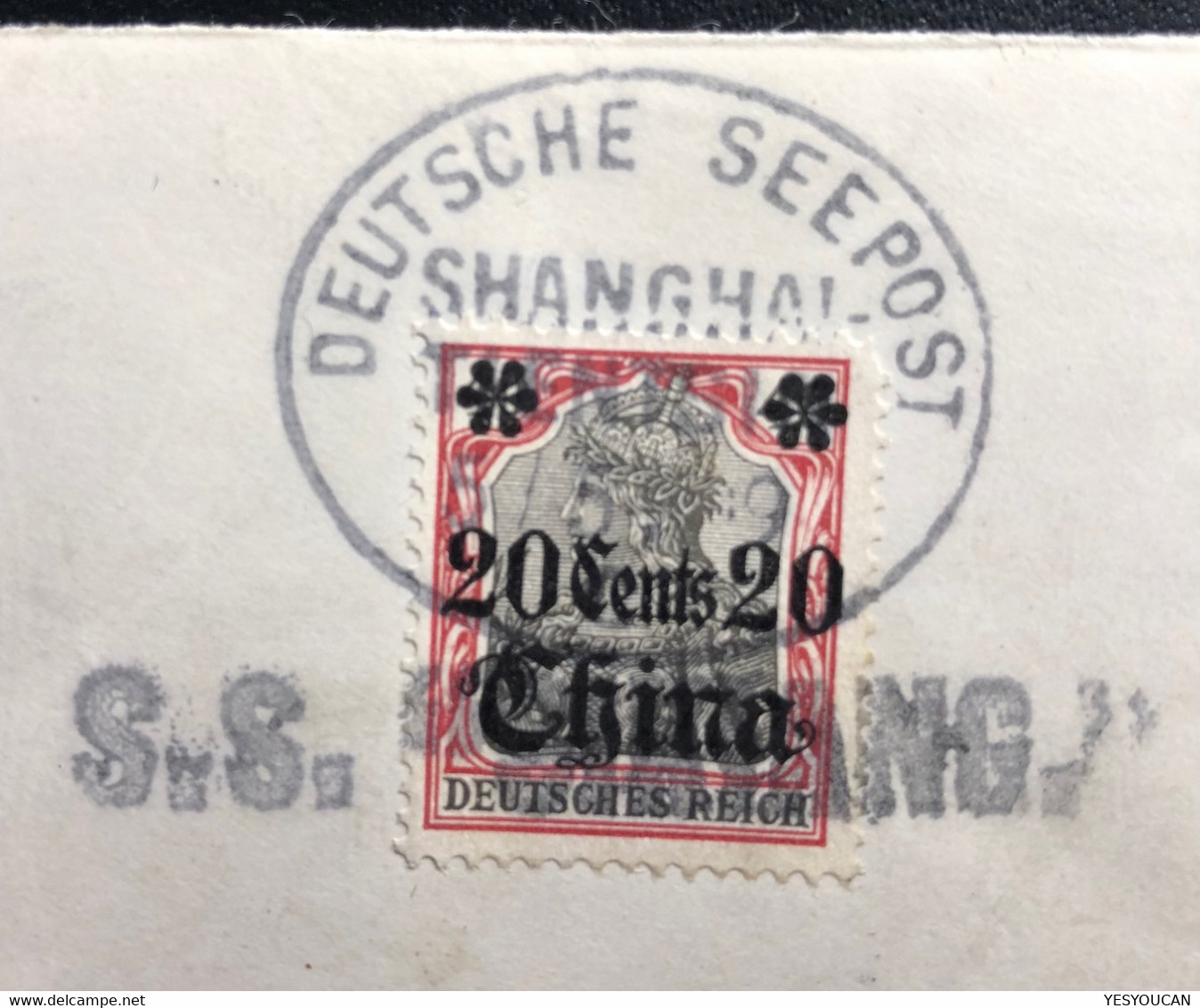 RR ! „DEUTSCHE SEEPOST SHANGHAI TIENTSIN 1909“ SS SIKIANG Brief (Deutsche Post China Rare Ship Mail Cover Chine Lettre - China (oficinas)