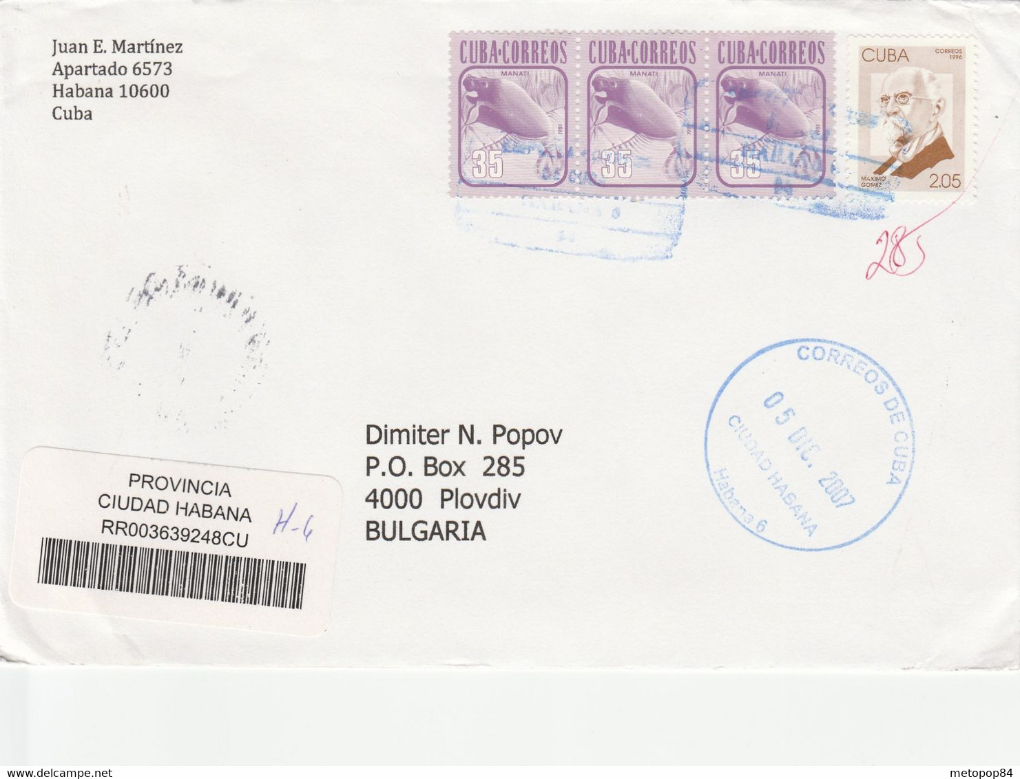 Cuba Postally Used Cover - Briefe U. Dokumente