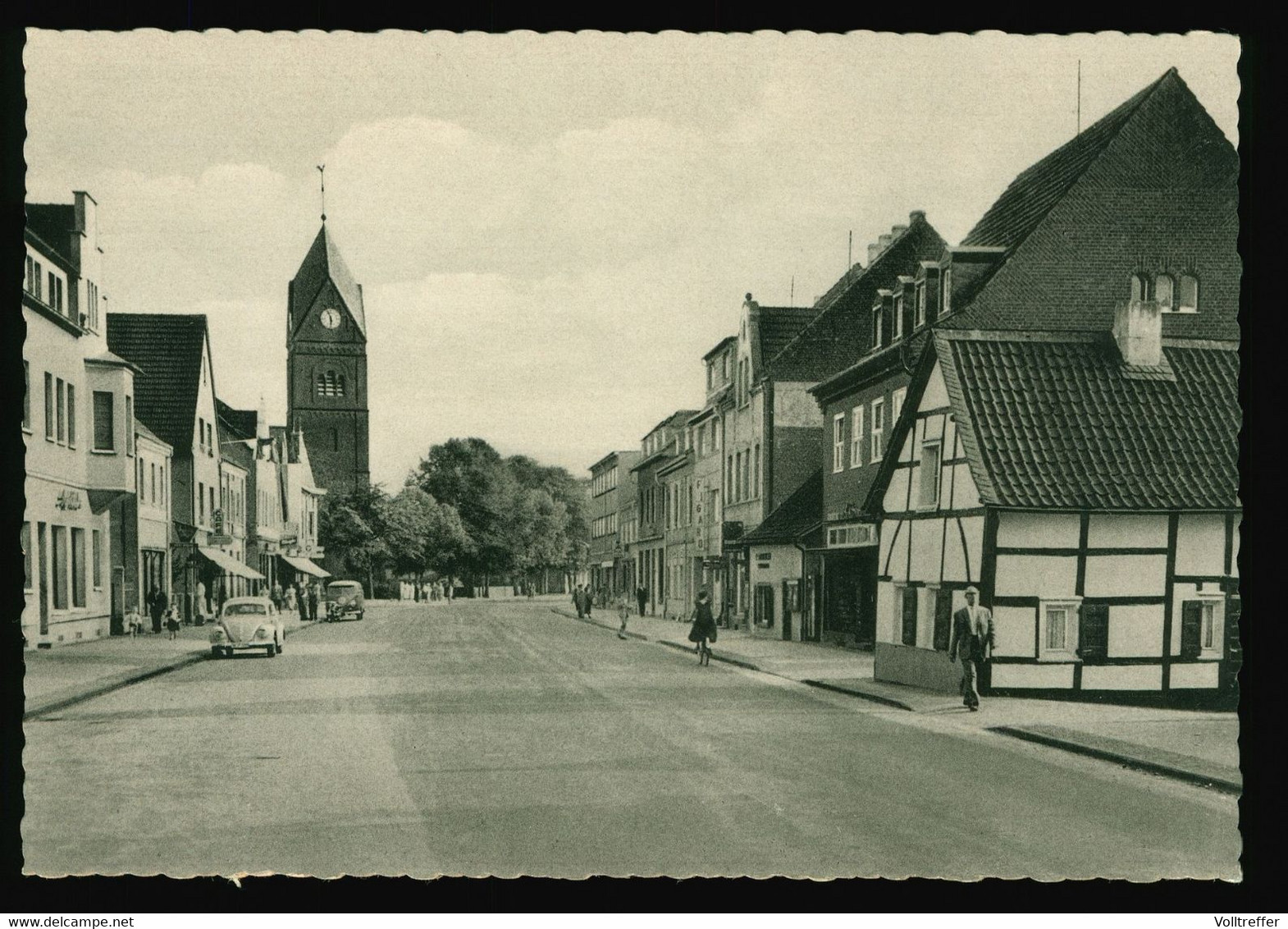 AK Um 1960, Langenfeld-Immigrath Rheinland, Solinger Straße, Geschäfte, Oldtimer Ua. VW Käfer - Langenfeld