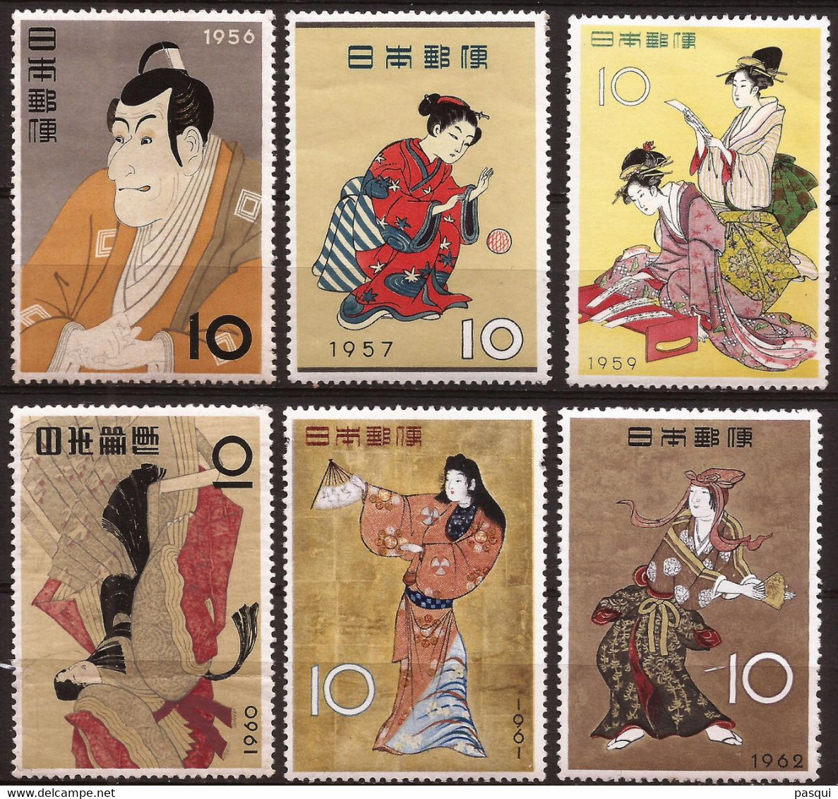 JAPON - Fx. 10175 - Conjunto De Pinturas - Semana Filatelica De 1956 Al 62 - ** - Collections, Lots & Séries