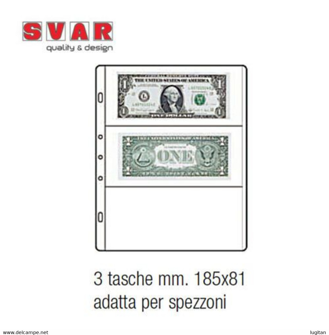 13 SVAR - Pagine Per La Raccolta Di Cartamoneta E/o Spezzoni - 3 Tasche Tutte Trasparenti -  FOTO COD 27 421 205 - Clear Sleeves