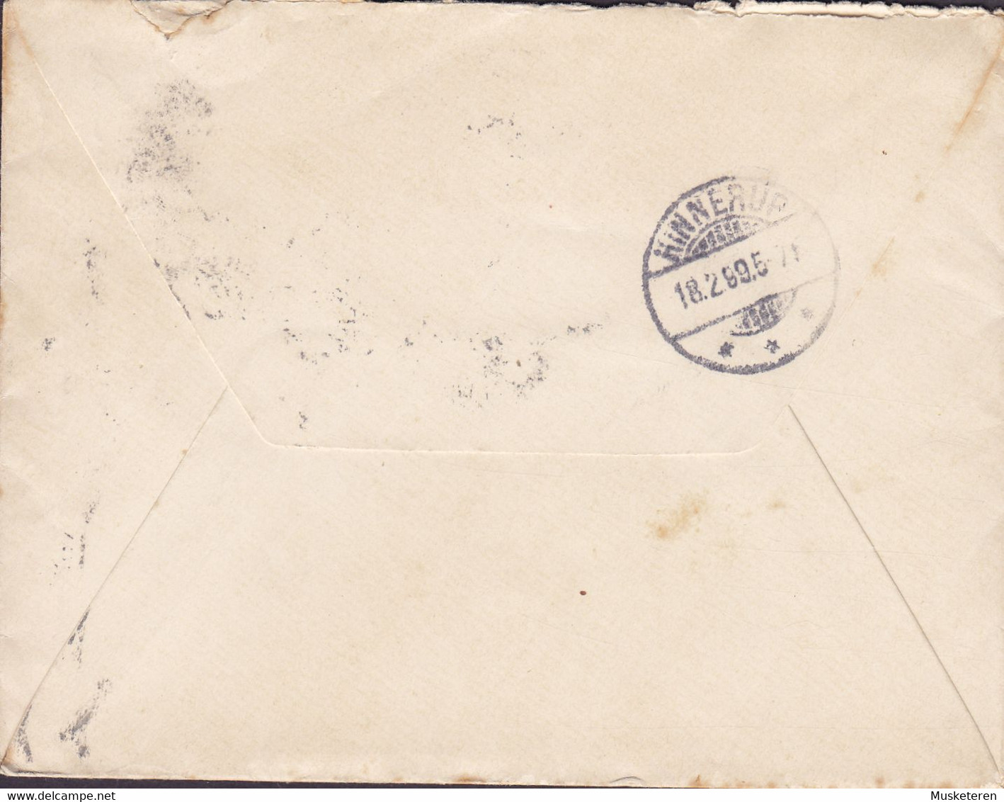 Denmark Brotype Ia ODENSE 1899 Cover Brief HARALDSLUND Pr. HINNERUP (Arr.) SCARCE Cancel !! 8 Øre 2-Colour Franking - Lettres & Documents