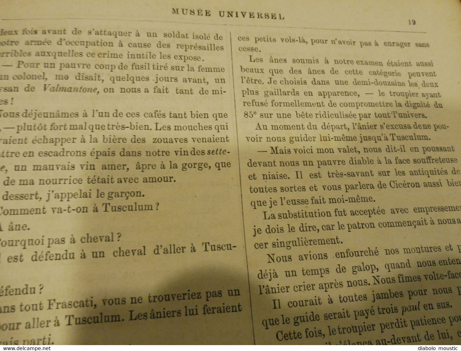 1876 : MUSÉE UNIVERSEL :École Navale de Brest avec le "BORDA" ;Italie (Tusculum); etc , Nombreuses gravures