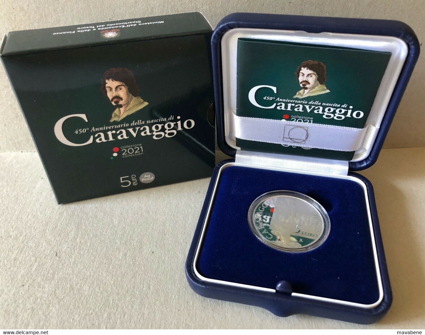 ITALIA 2021 ANNIVERSARIO MORTE CARAVAGGIO MONETA 5 EURO ARGENTO AG SILVER PROOF - Collections