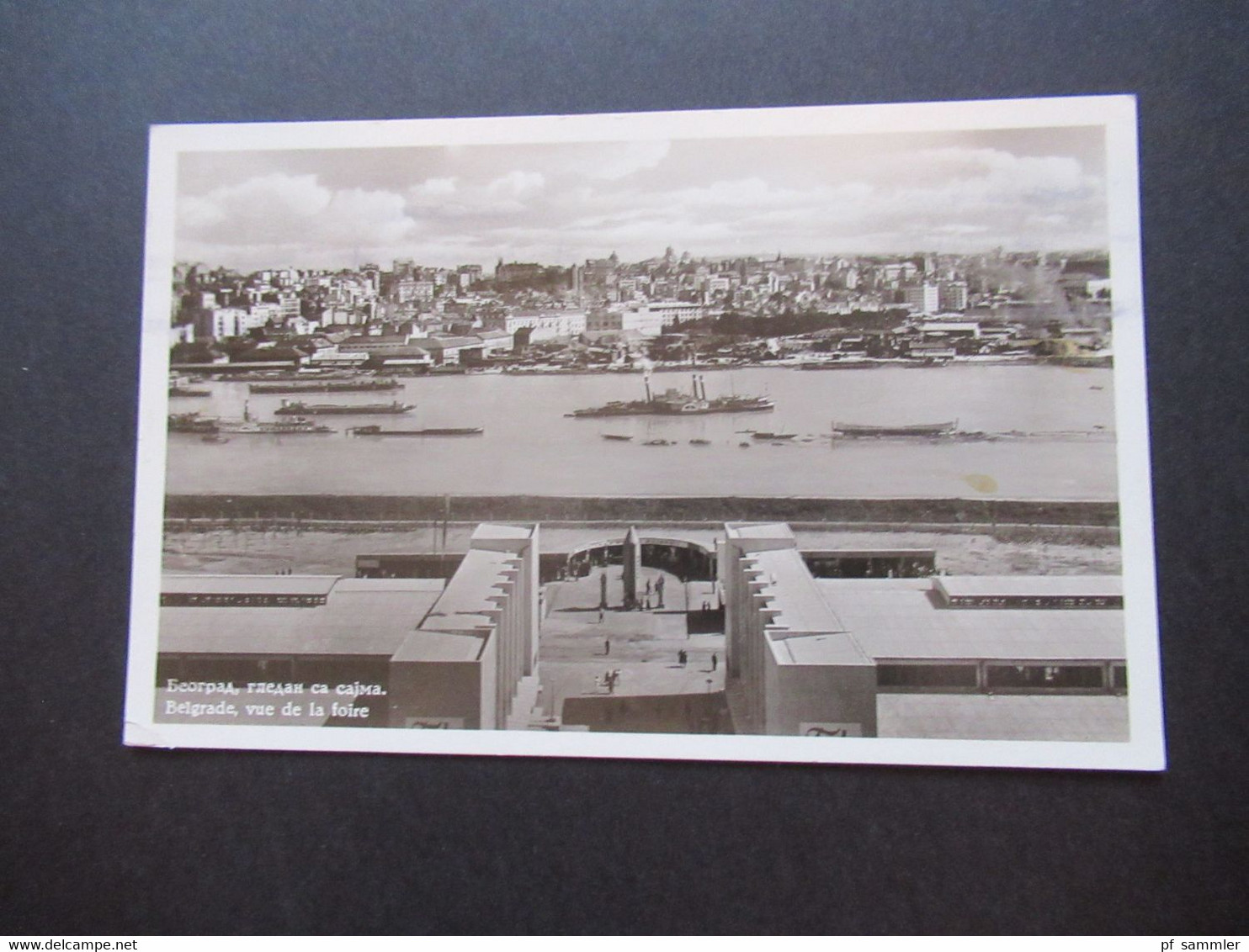 Echtfoto AK 1938 Jugoslawien Belgrade Vue De La Foire Dampfer Auf Dem Fluss Auslands PK Nach Zürich - Yugoslavia