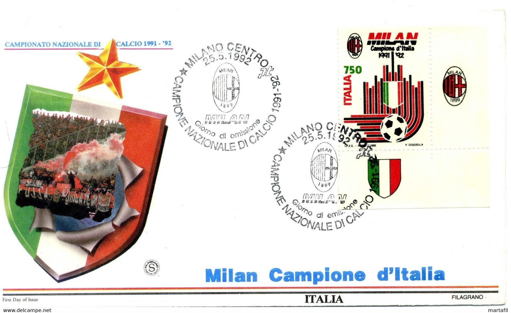 1992 FDC Repubblica MILAN BDF - FDC