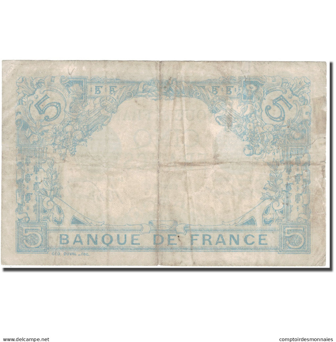France, 5 Francs, Bleu, 1916, 1916-01-03, B+, Fayette:2.35, KM:70 - 5 F 1912-1917 ''Bleu''