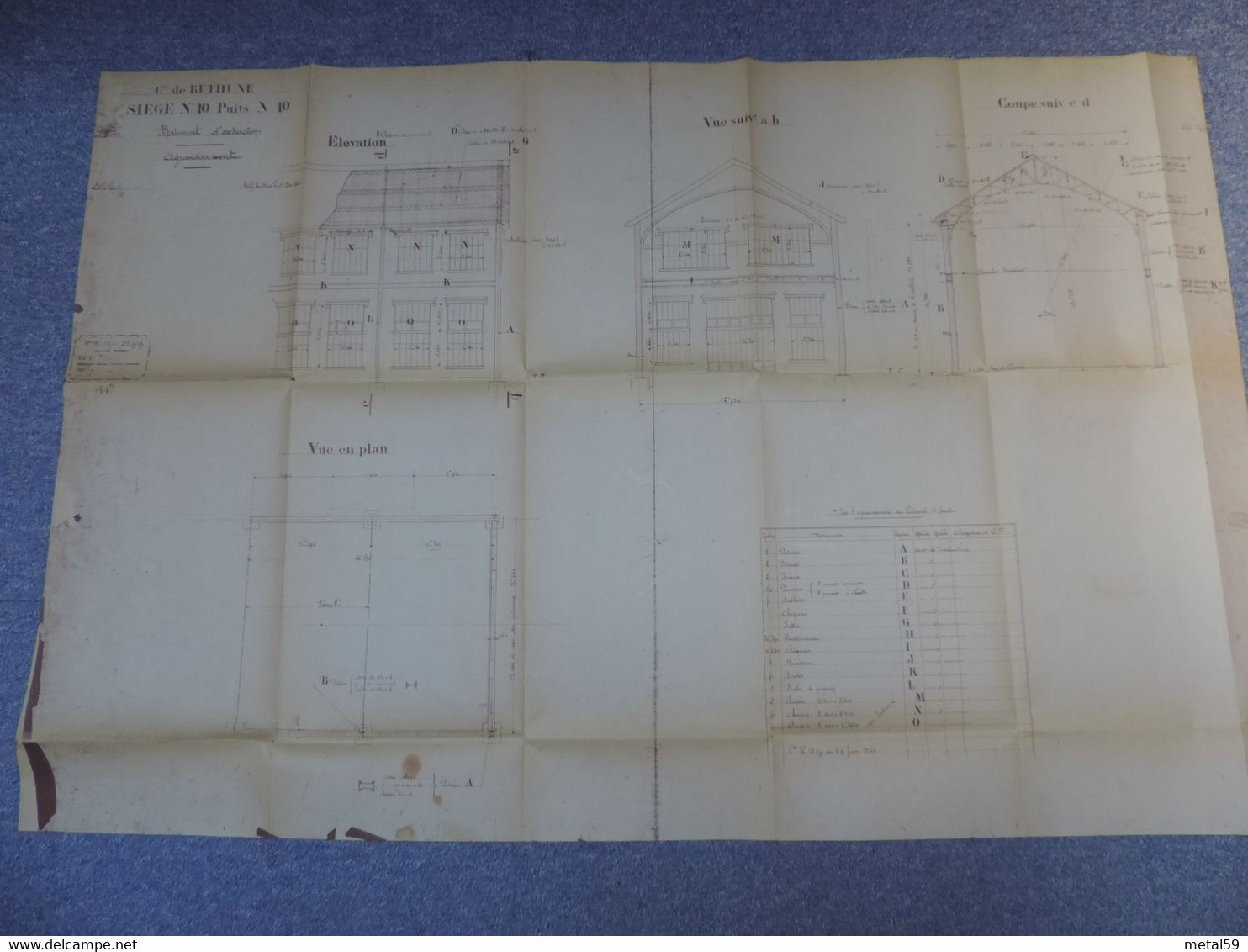 Compagnie Des Mines De Béthune, Siège N°10, Agrandissement Du Bâtiment D'extraction, Bully Les Mines, 1921 - Other Plans