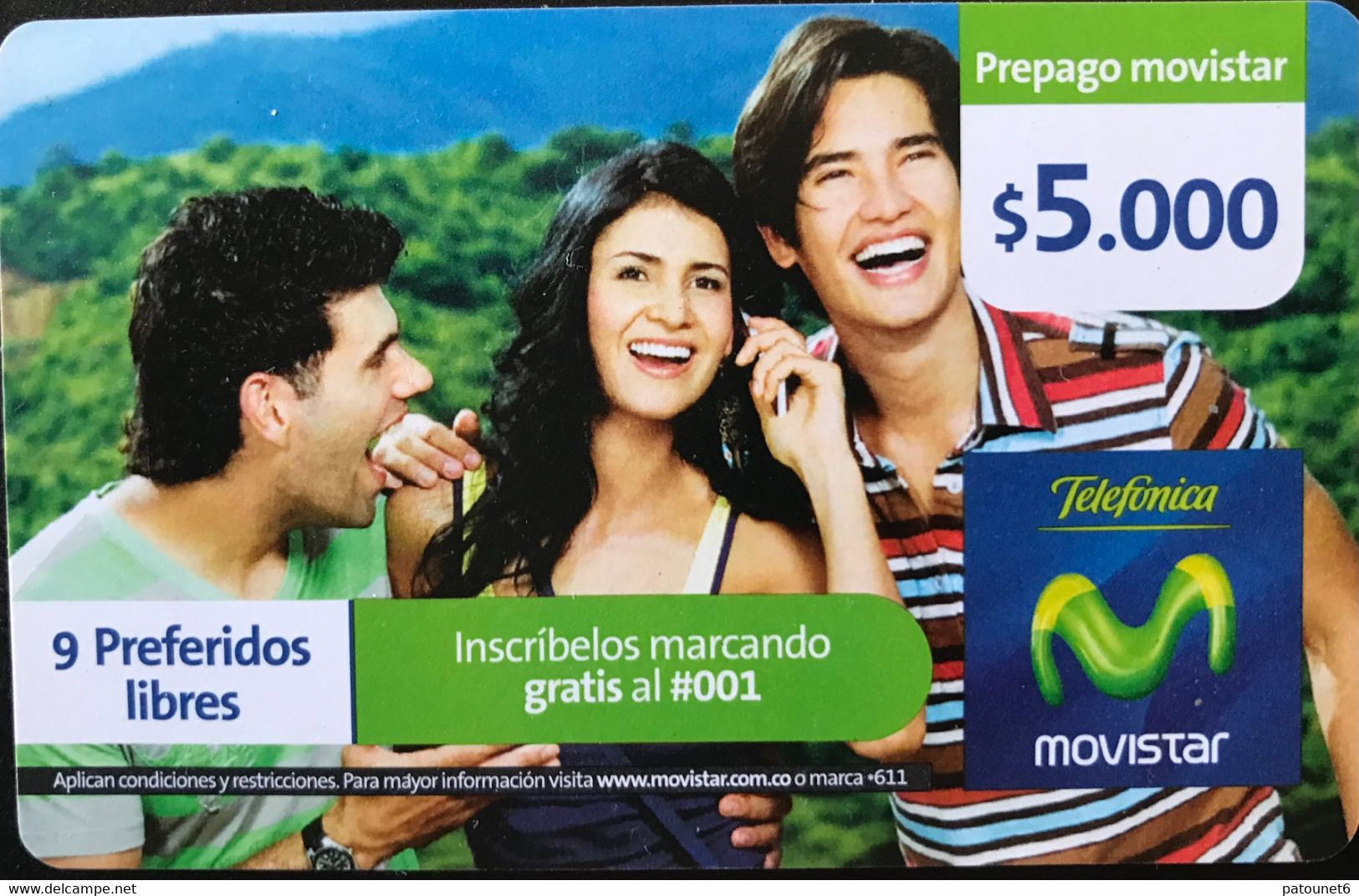 COLOMBIE  -  PREPAID  -  Movistar  -  $ 5.000 - Colombia
