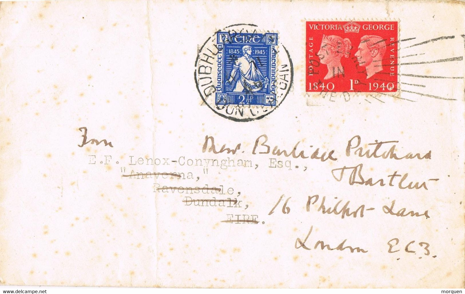 41999. Carta BAILE ATHA CLIATH (Dublin) Irlanda 1946, Reexpedite To London - Storia Postale