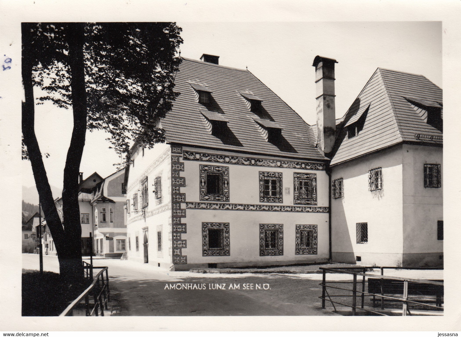 Altes Original Foto Lunz Am See - Ortsansicht Mit Dem Amonhaus - Lunz Am See