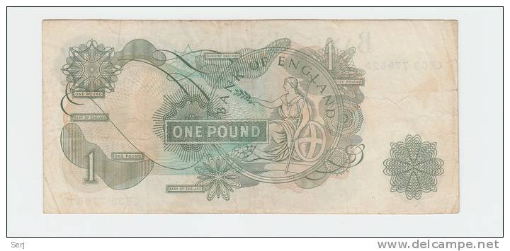 GREAT BRITAIN &pound; 1 POUND 1970 - 77 ( Signature J. B. Page ) VF P 374g 374 G - 1 Pond