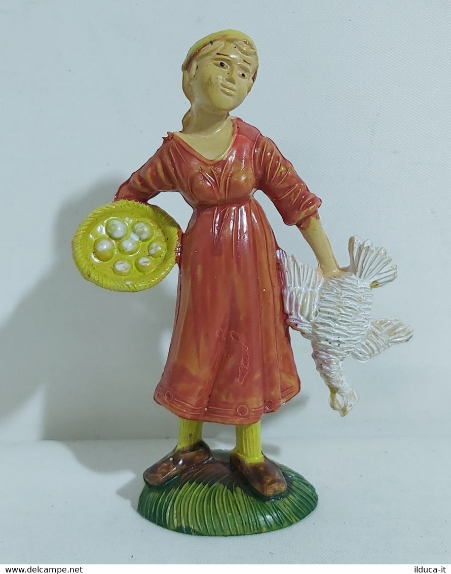 97337 Pastorello Presepe - Statuina In Plastica - Venditrice Di Uova - Christmas Cribs