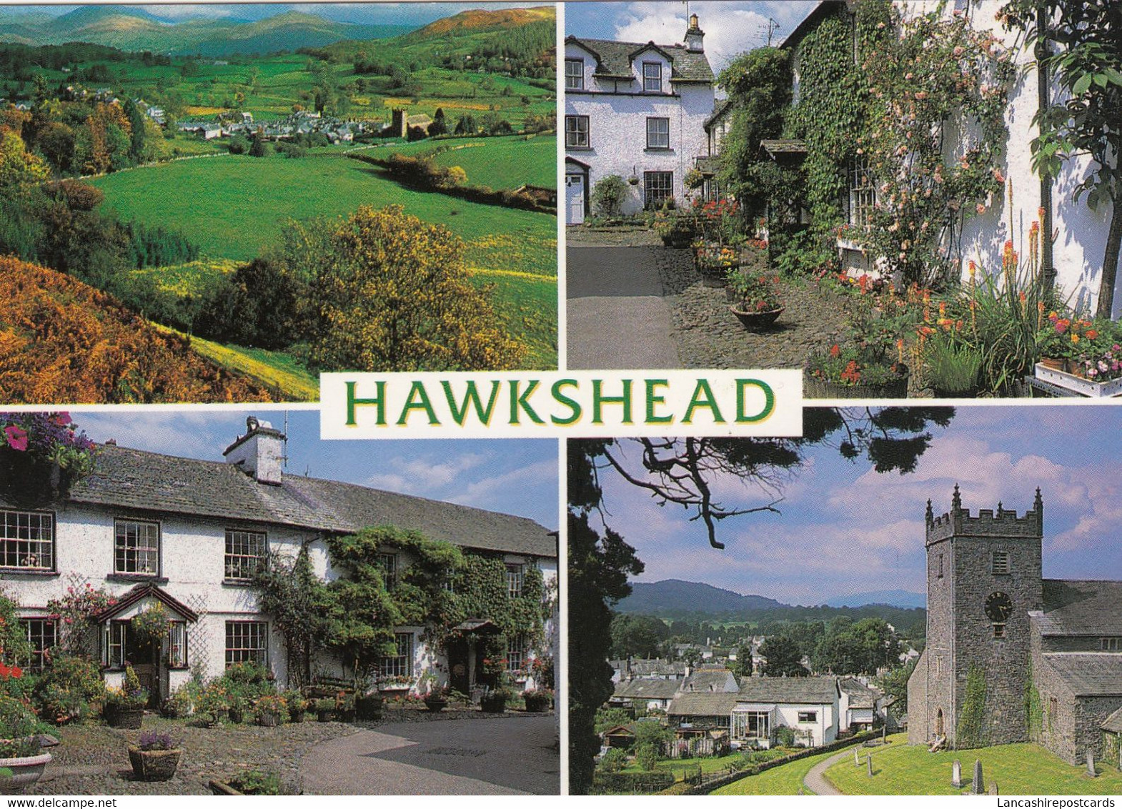 Postcard Hawkshead Multiview [ John Hinde ] My Ref B25333MDA - Hawkshead