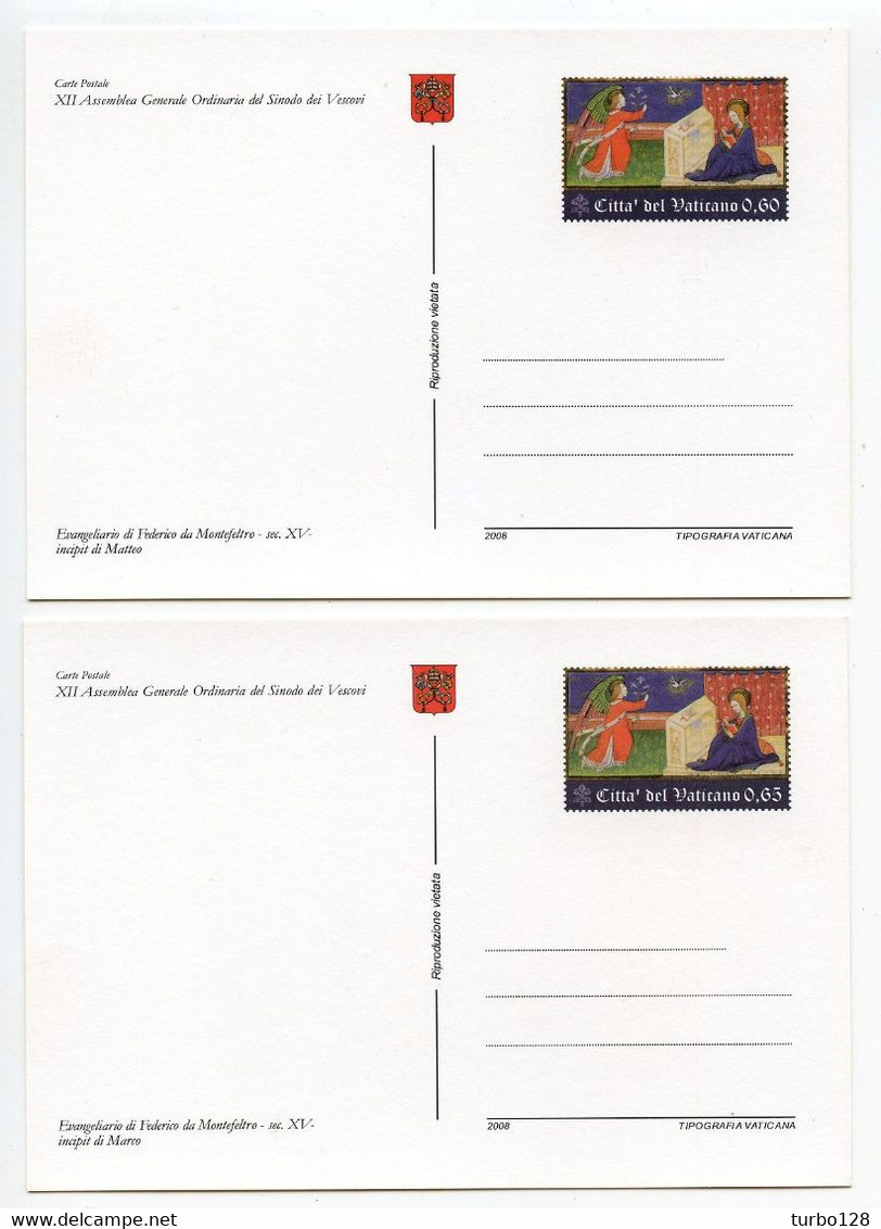 VATICAN 2008 KIT ** MNH 4 XII Eme Synode Des Evêques Cartes Entiers Postaux Peintures Paintings Superbes - Cartas & Documentos