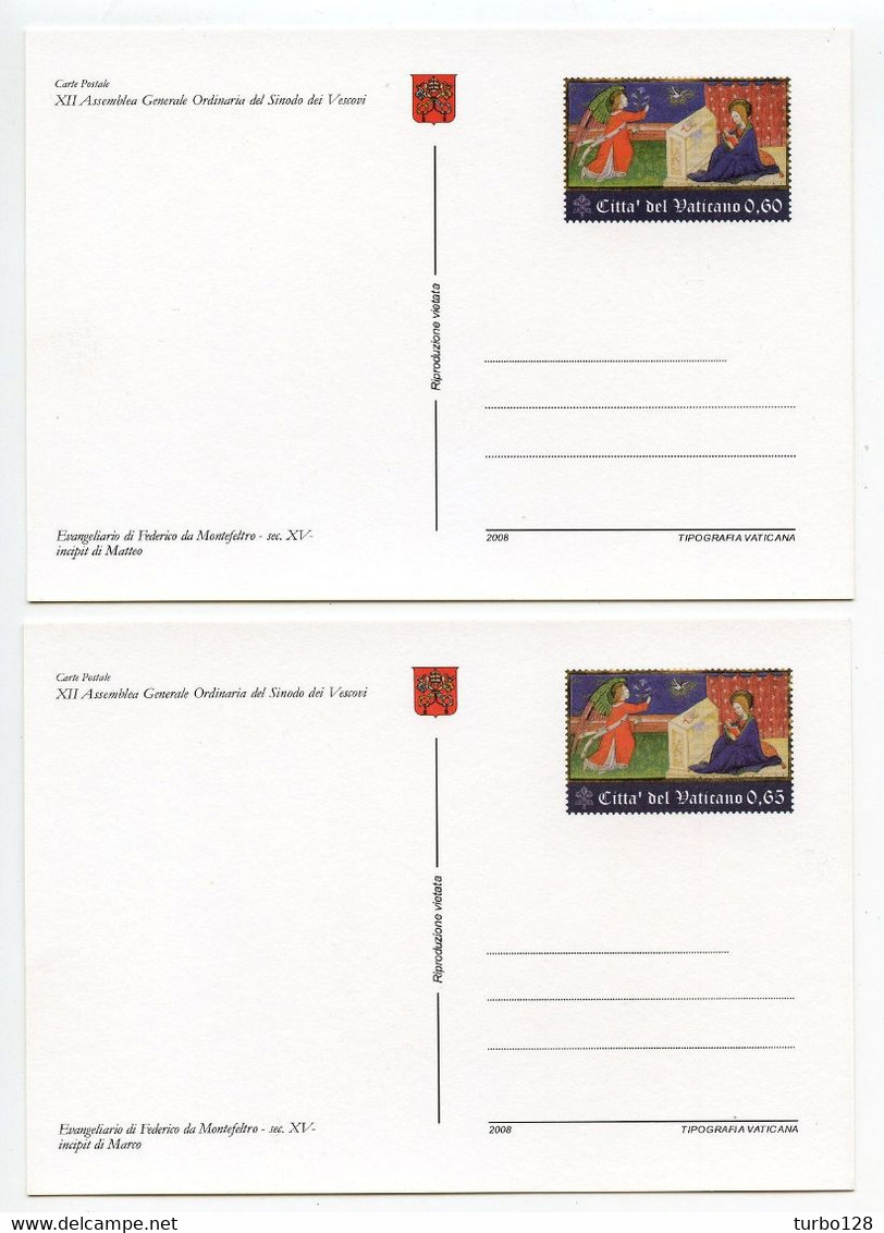 VATICAN 2008 KIT ** MNH 4 XII Eme Synode Des Evêques Cartes Entiers Postaux Peintures Paintings Superbes - Covers & Documents