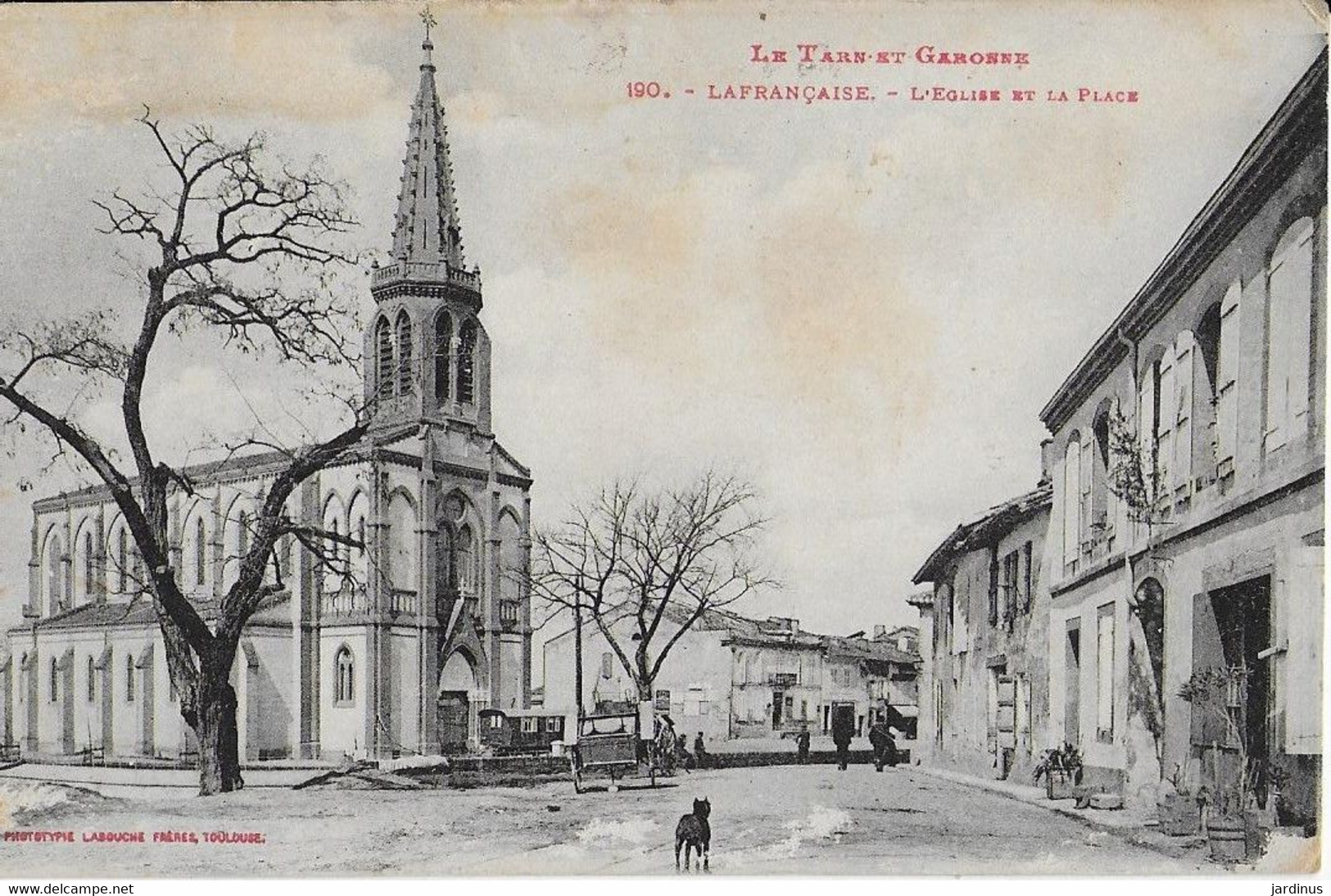 LAFRANCAISE ( Tarn Et Garonne ) : L'Eglise Et La Place Animées ( Labouche ) - Lafrancaise