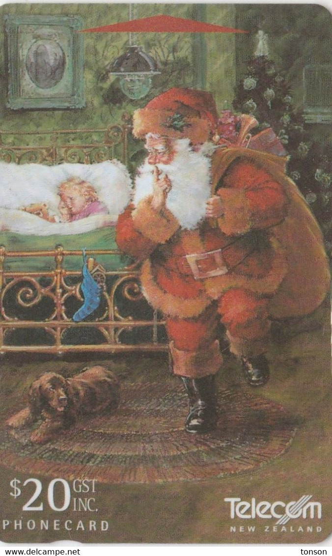 New Zealand, NZ-G-145, 1996 Christmas, Santa In Bedroom, 2 Scans. - Weihnachten