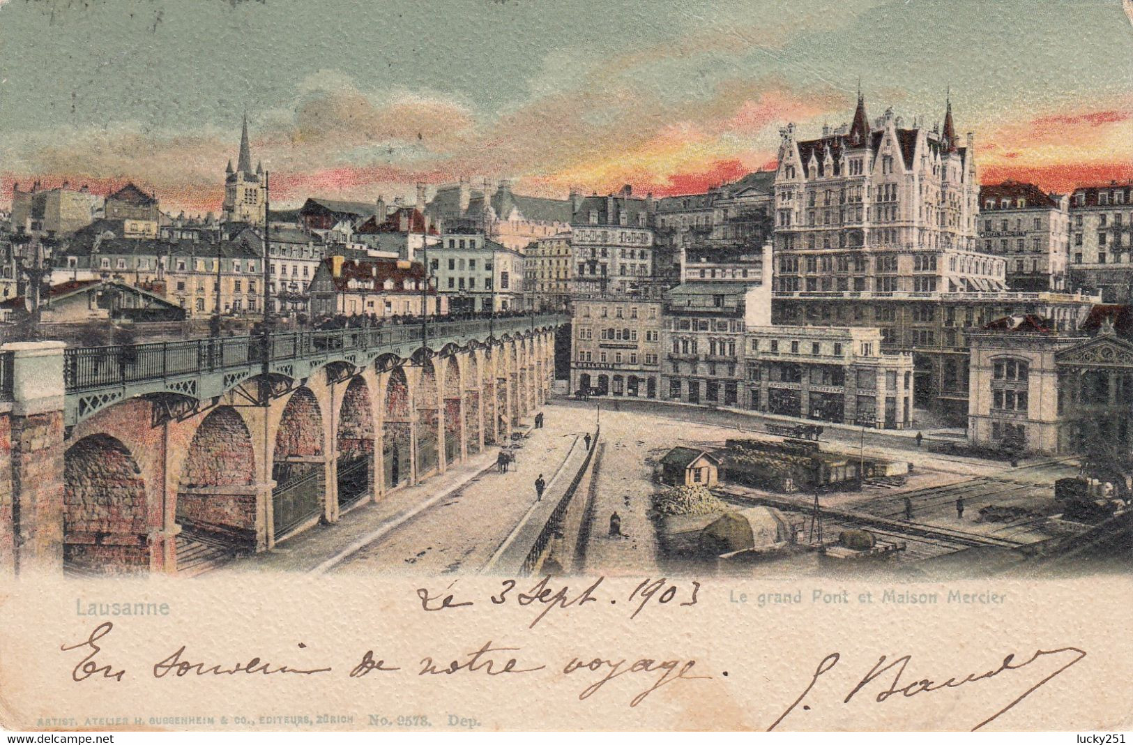 Suisse - Ponts - Lausanne - Le Grand Pont Et Maison Mercier - Circulée Le 03/09/1903 - Brücken