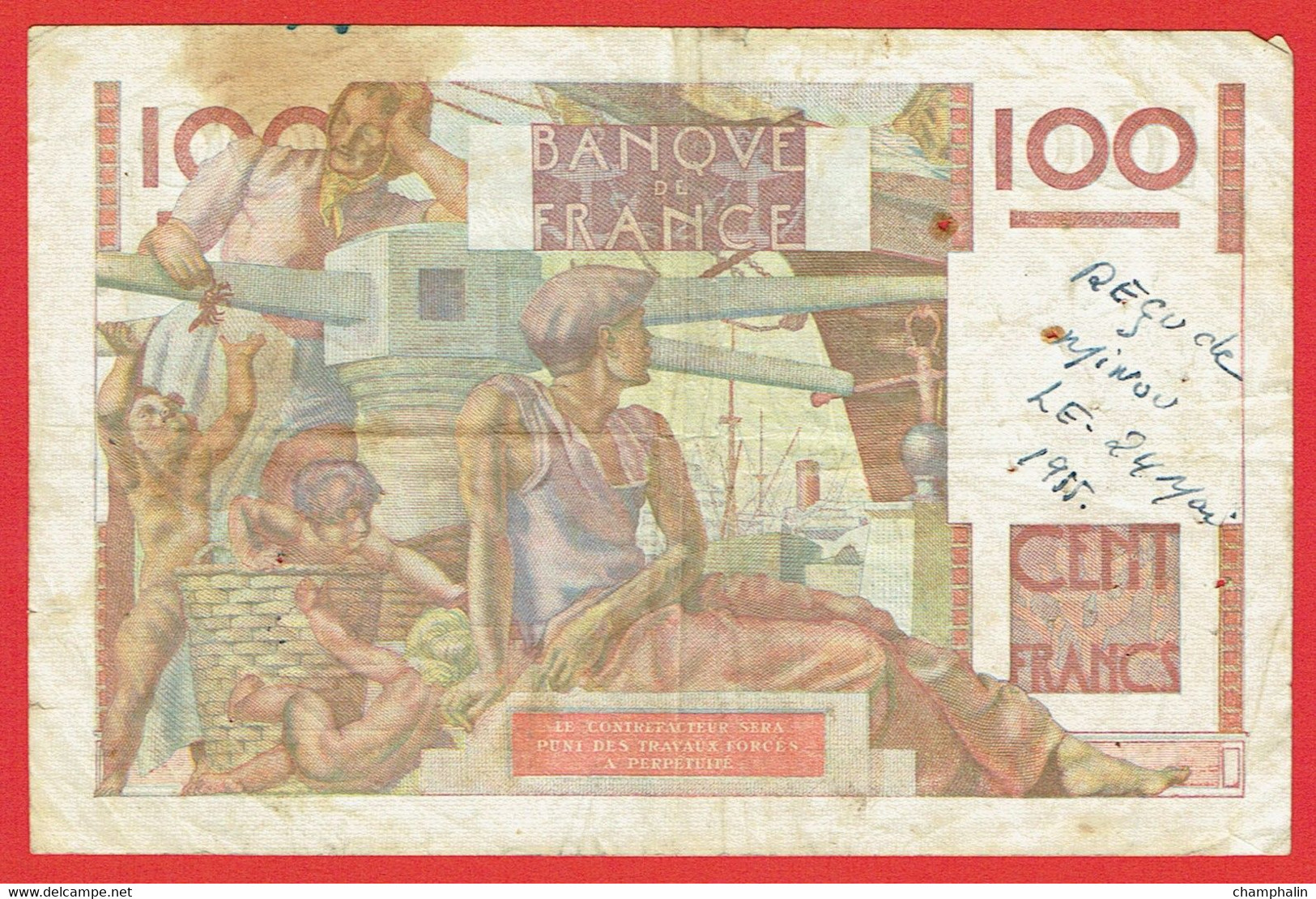 France - Billet De 100 Francs Type Jeune Paysan - 31 Octobre 1946 - 100 F 1945-1954 ''Jeune Paysan''