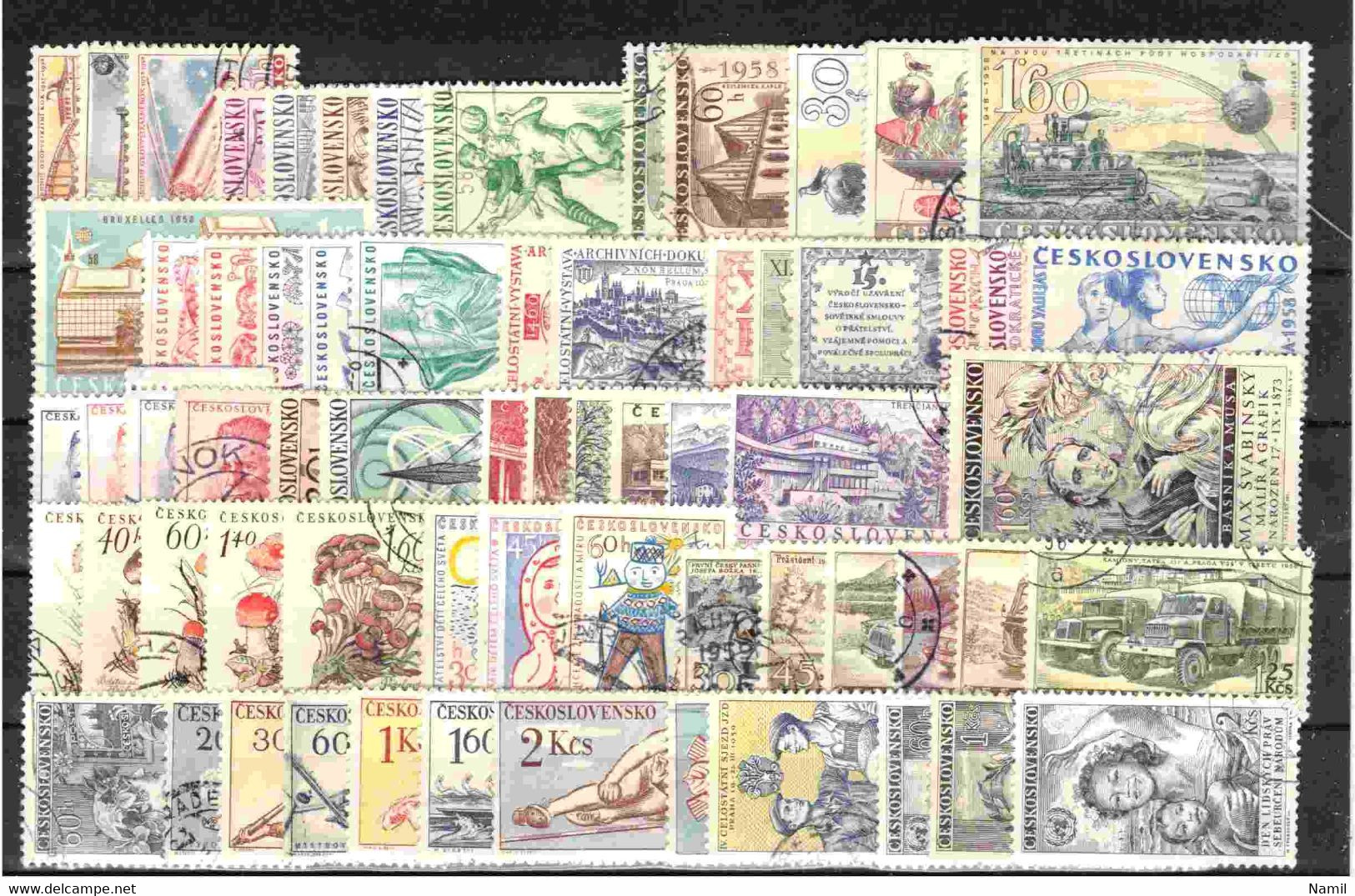 Tchécoslovaquie 1957-1959 Lot Avec Timbres Obliteré - Collezioni & Lotti