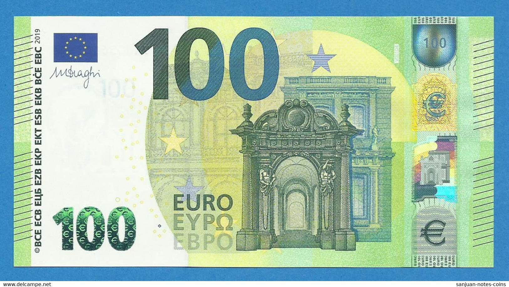 100 EURO SPAIN DRAGHI VA00-V001 UNC-FDS (D005) - 100 Euro