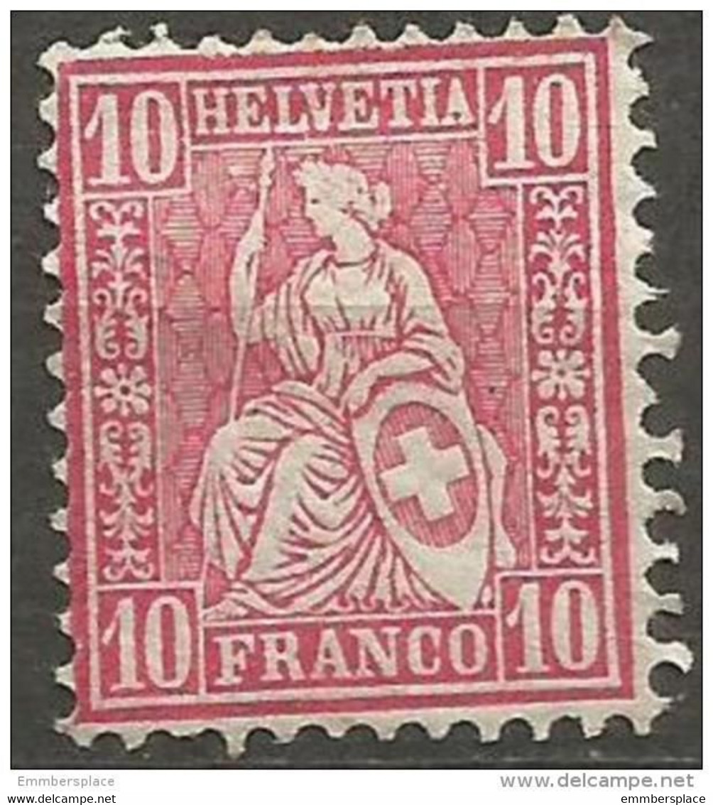 Switzerland - 1867 Sitting Helvetia 10c MH  Sc 53 - Nuovi