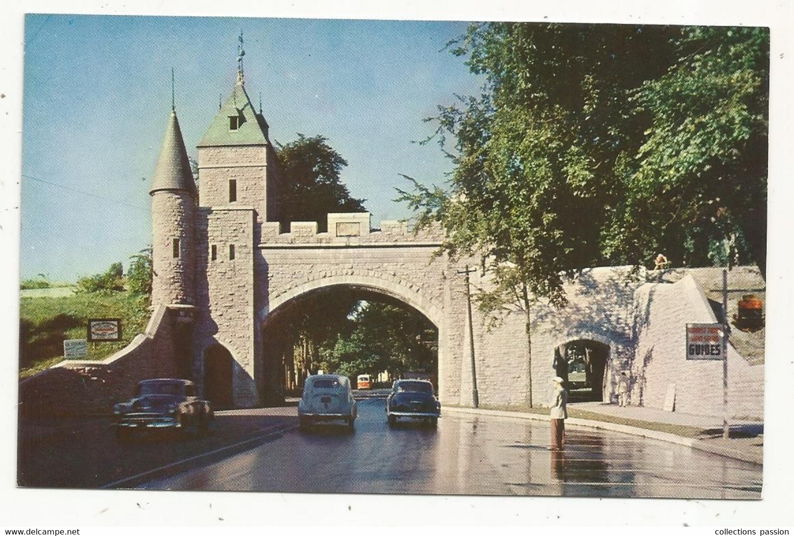 Cp, CANADA, Quebec, PORTE ST LOUIS, ST LOUIS GATE , Photo S.J. Hayward, écrite, Automobiles - Québec – Les Portes