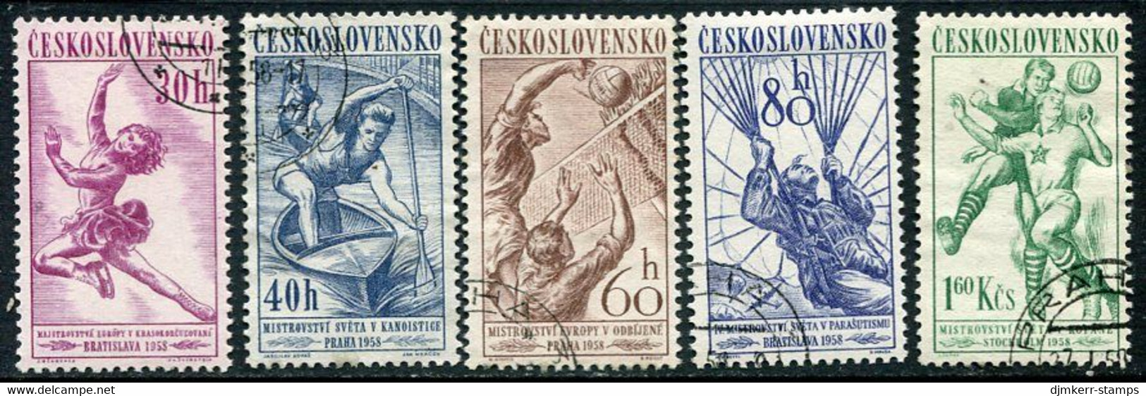 CZECHOSLOVAKIA 1958 Sports Championships Used  Michel 1058-62 - Gebraucht