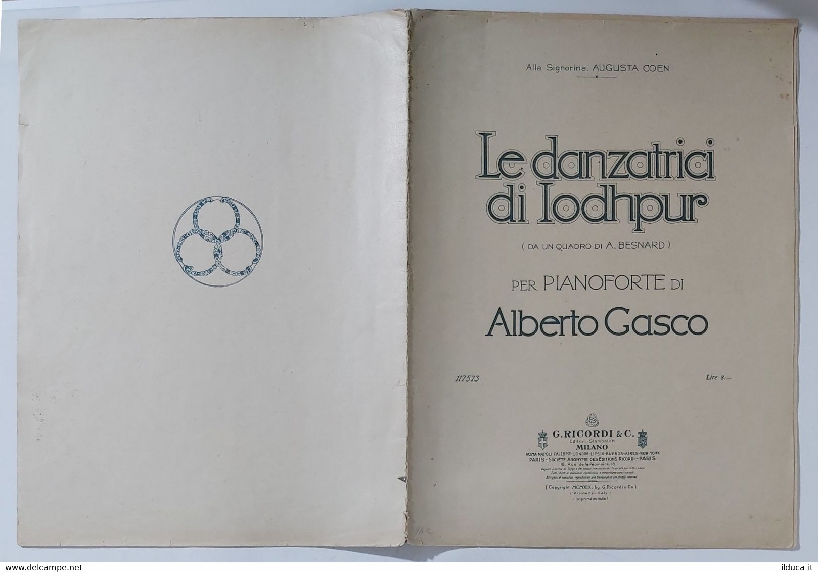 30049 SPARTITO MUSICALE - Le Danzatrici Di Iodhpur (Piano) - Ricordi Ed. 1919 - Scores & Partitions