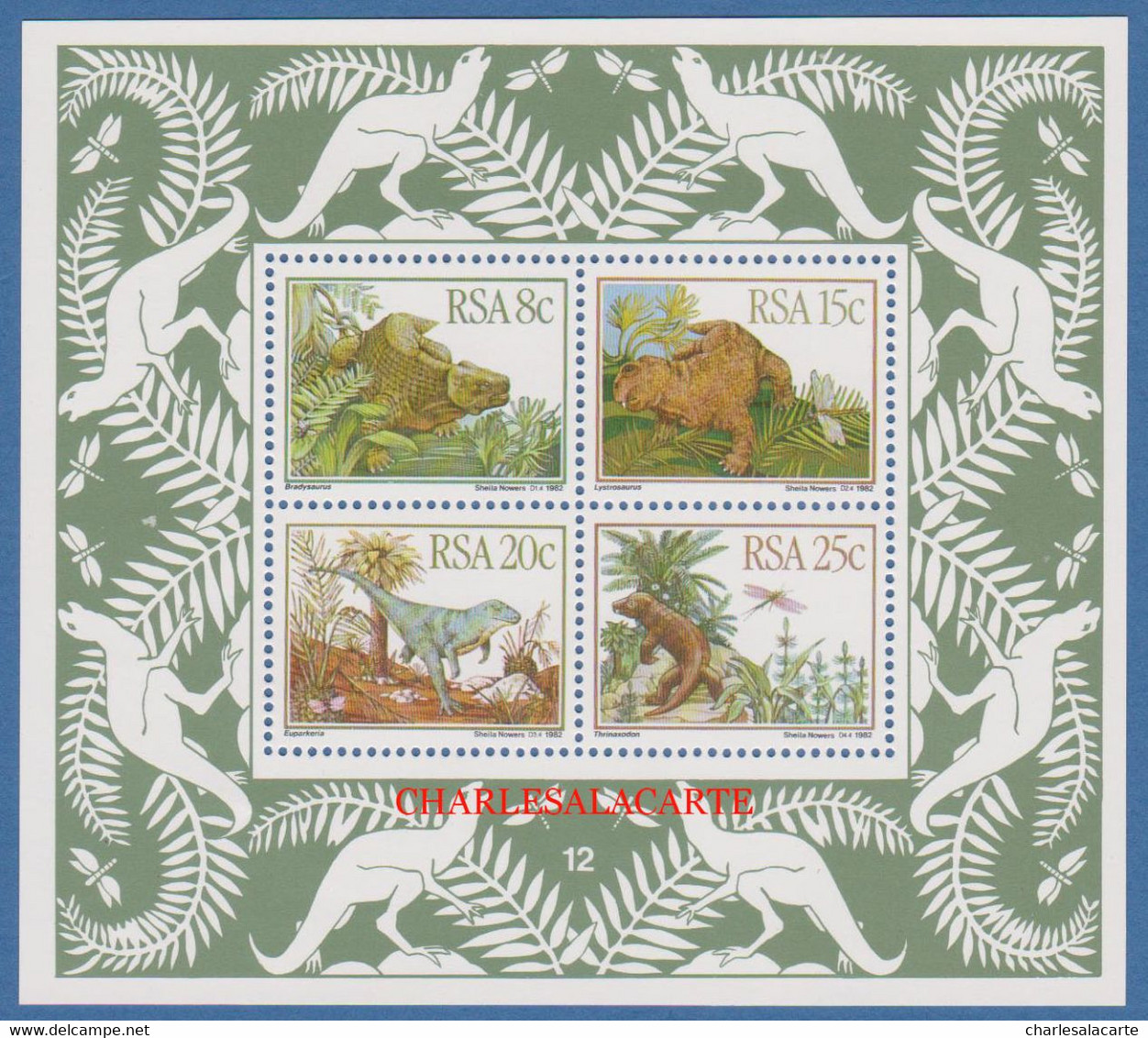 SOUTH AFRICA  1982  PREHISTORIC ANIMALS  M.S. S.G. MS 536  U.M. - Blocs-feuillets