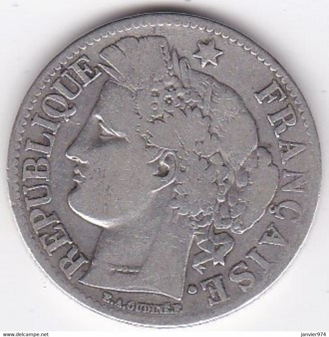 2 Francs Cérès 1871 A Paris , Grand A , En Argent - 1870-1871 Regering Van Nationale Verdediging