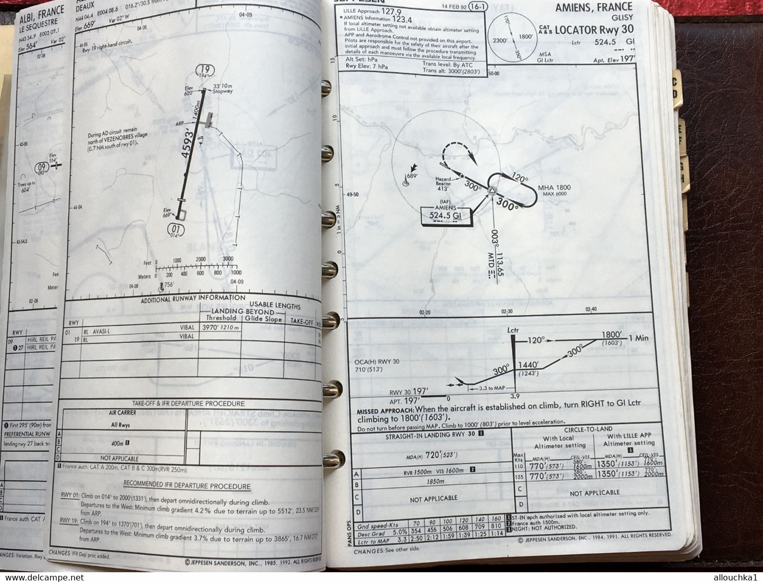 Transport Aviation Commerciale  Manuel Jeppesen Airway Manual service plans de vol aéroports de France-Suisse-Corse-