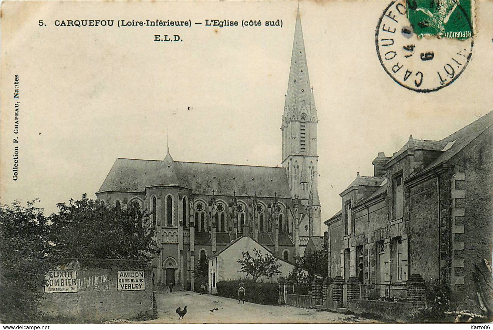 Carquefou * Rue Et Vue Sur L'église - Carquefou